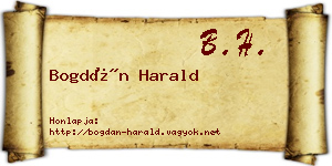 Bogdán Harald névjegykártya