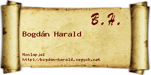 Bogdán Harald névjegykártya